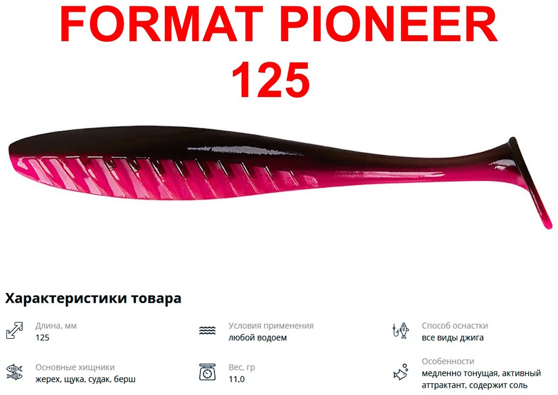 Мягкая приманка IAM FORMAT PIONEER 125 F15 PI125-F15 4 шт 12.5 мм купить,NaN