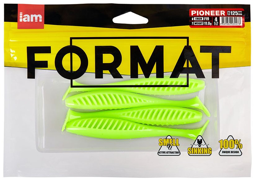 Мягкая приманка IAM Силиконовая приманка FORMAT PIONEER 125mm (4шт.) цвет F19 4 шт 125 мм купить,NaN