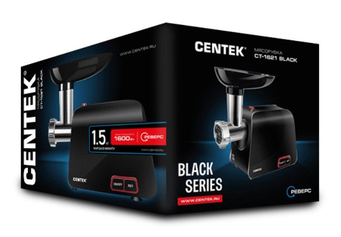 Мясорубка Centek CT-1621 черная купить,NaN