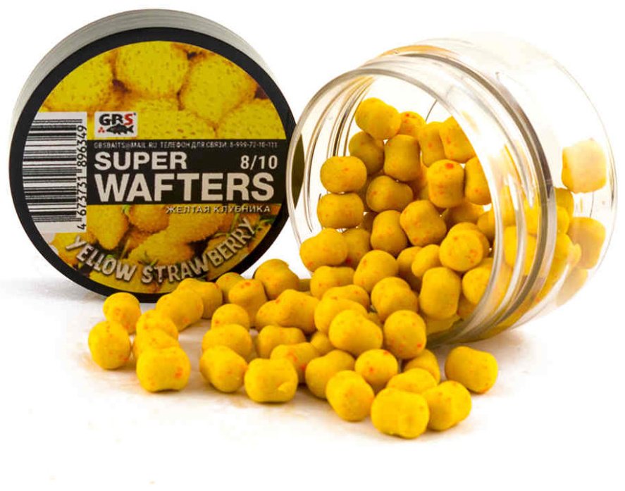 Прикормка GBS Baits Wafters153908 Желтая клубника 0.066 кг купить,NaN