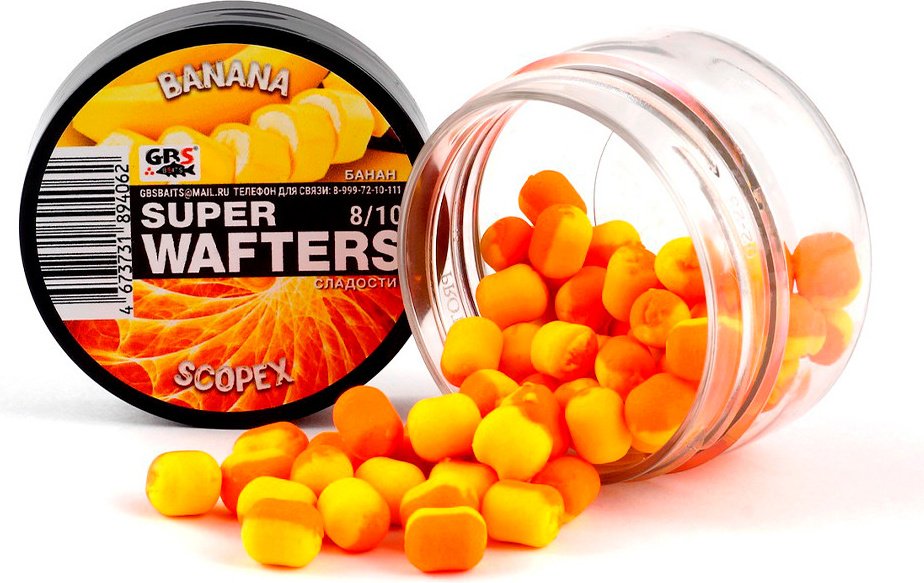 Прикормка GBS Baits Wafters GBS-W771 банан-скопекс 0.066 кг купить,NaN