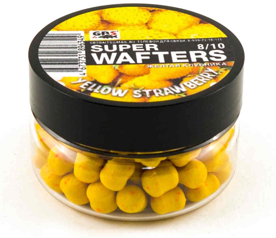 Прикормка GBS Baits Wafters153908 Желтая клубника 0.066 кг купить,NaN