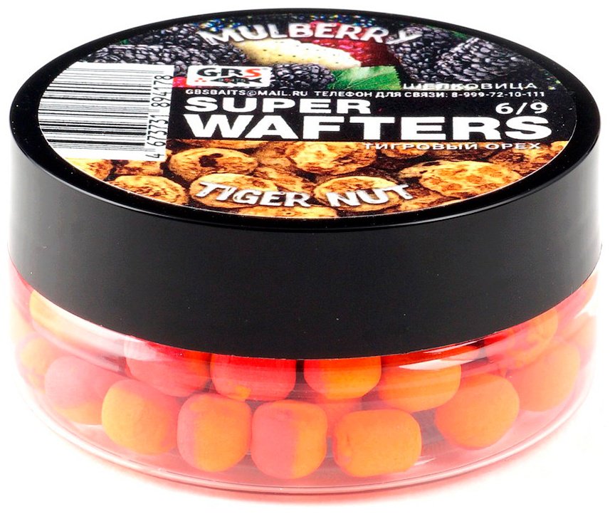 Прикормка GBS Baits БойлыWafters 6*9мм Шелковица Тигровый орех 0.048 кг купить,NaN