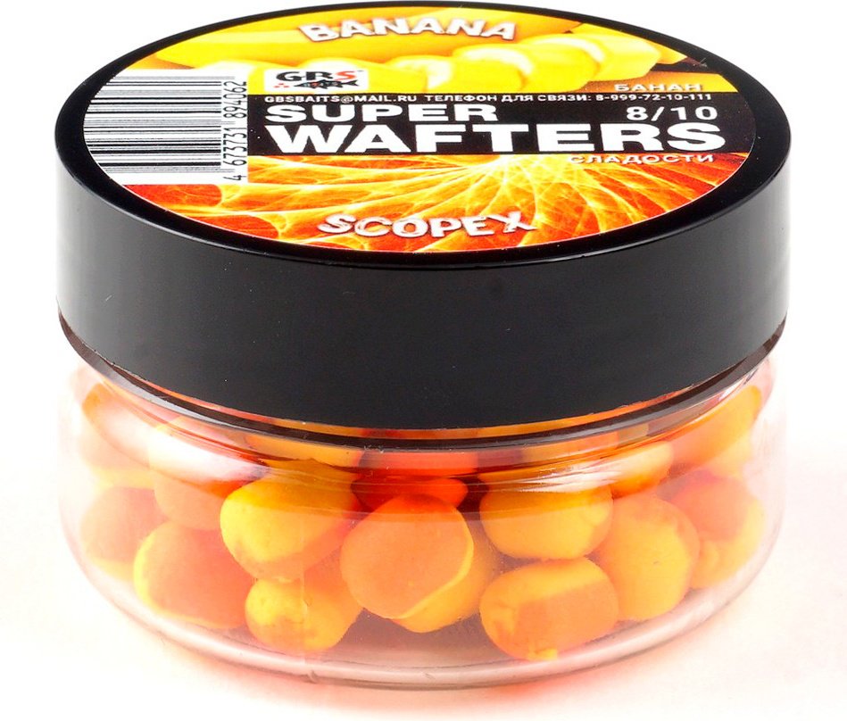 Прикормка GBS Baits Wafters GBS-W771 банан-скопекс 0.066 кг купить,NaN
