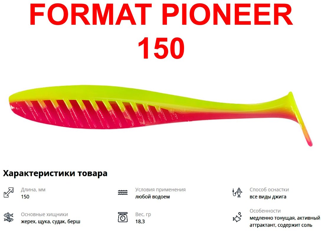 Мягкая приманка IAM FORMAT PIONEER 150 F27 PI150-F27 3 шт 150 мм F27 купить,NaN