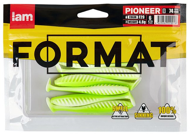 Мягкая приманка IAM Силиконовая приманка FORMAT PIONEER 74mm (6шт.) цвет F29 6 шт 74 мм купить,1500