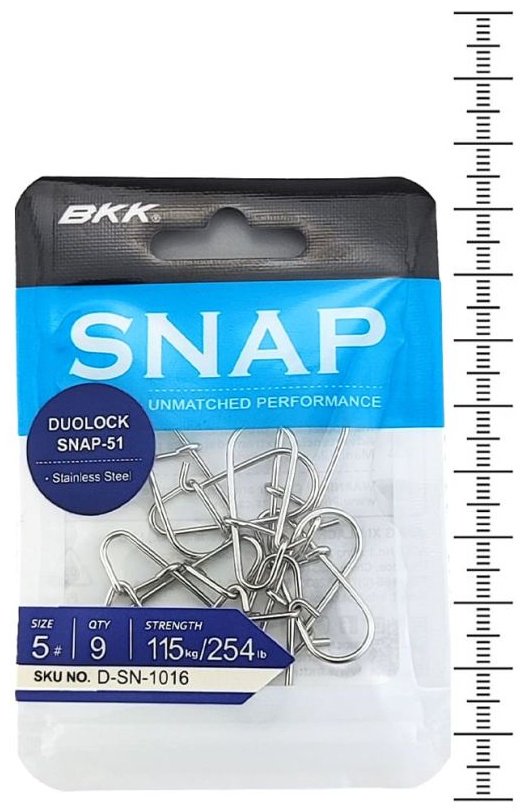 Вертлюг BKK Застежка Duolock Snap-51 №5, 115кг D-SN-1016 купить,NaN
