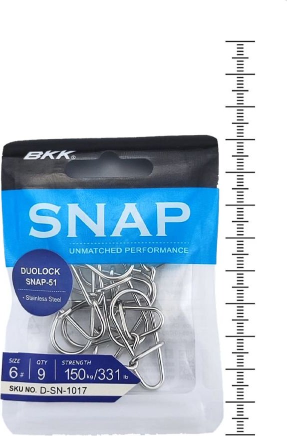 Вертлюг BKK Застежка Duolock Snap-51 №6, 150кг D-SN-1017 купить,NaN
