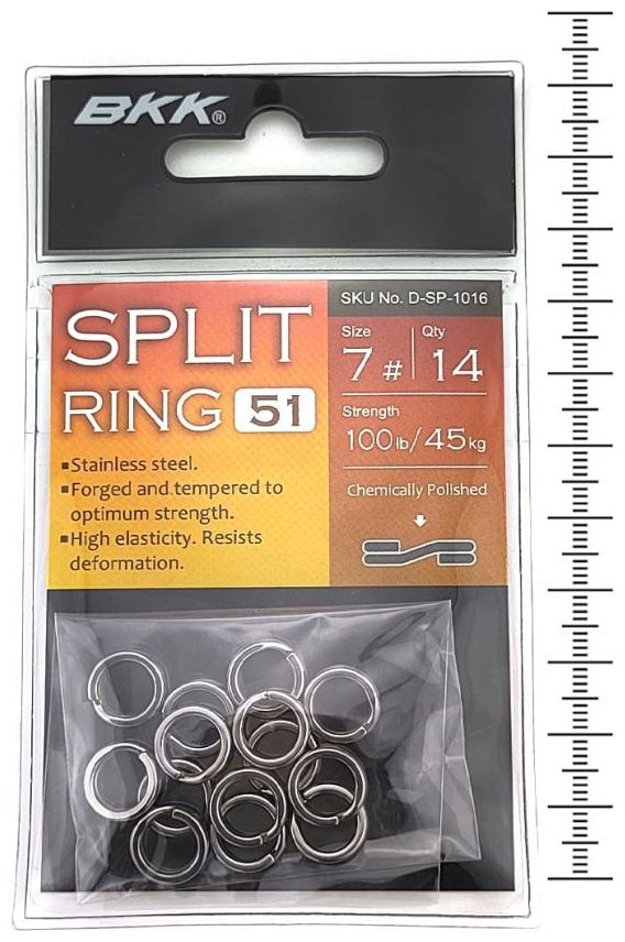 Кольцо заводное BKK Заводные кольца Split Ring-51 №7 — 45kg — D-SP-1016 купить,NaN