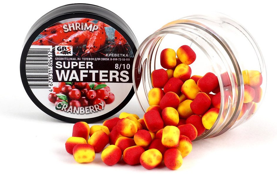 Прикормка GBS Baits Wafters Креветки Клюква 0.066 кг купить,NaN