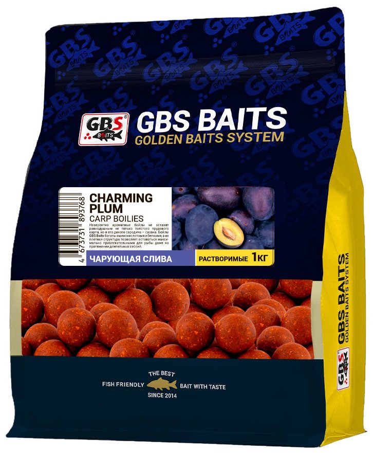 Прикормка GBS Бойлы GBS пылящие Charming Plum Чарующая слива 24мм 1кг Слива 1 кг купить,NaN