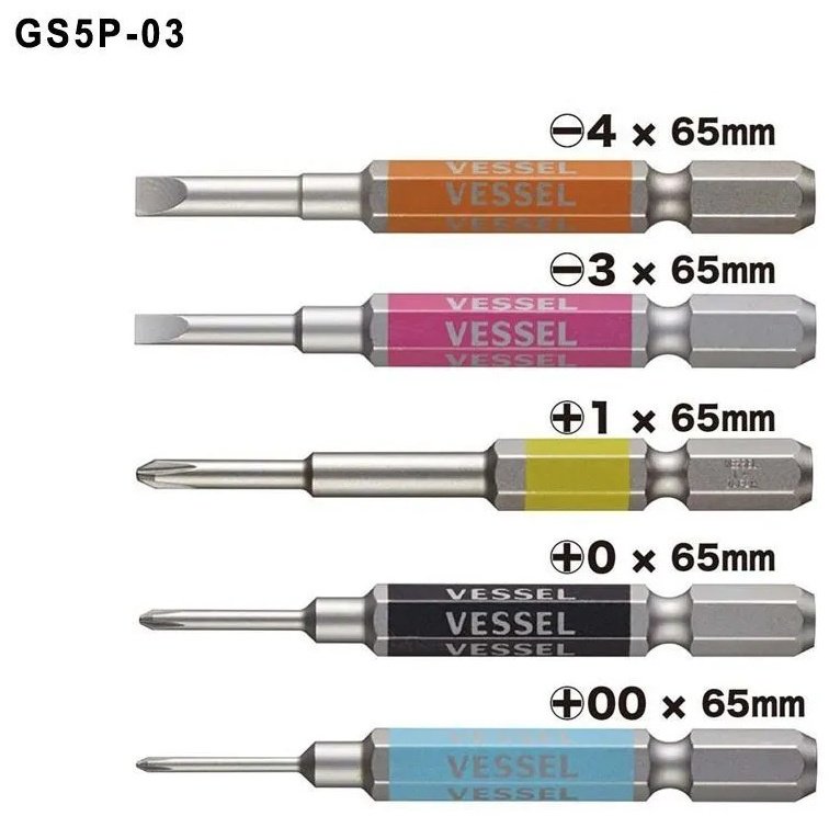 VESSEL набор бит GS5P-03 5 шт купить,NaN