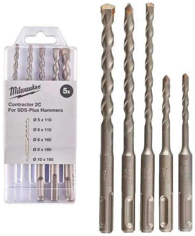 Набор буров SDS-plus Milwaukee 4932471242, 10х160 мм, 5 шт купить,NaN