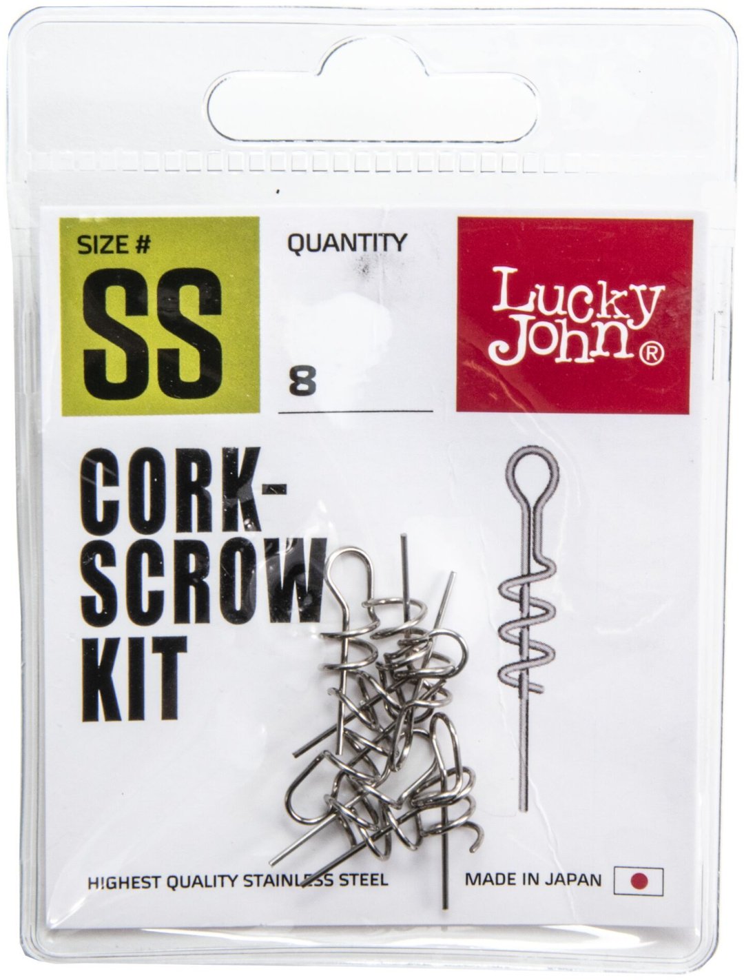 Булавки для крепления поводков Lucky John Спирали Pro Series CORKSCROW KIT SS для крепл. силикон. приманок 8шт. LJP5120-SS купить,NaN