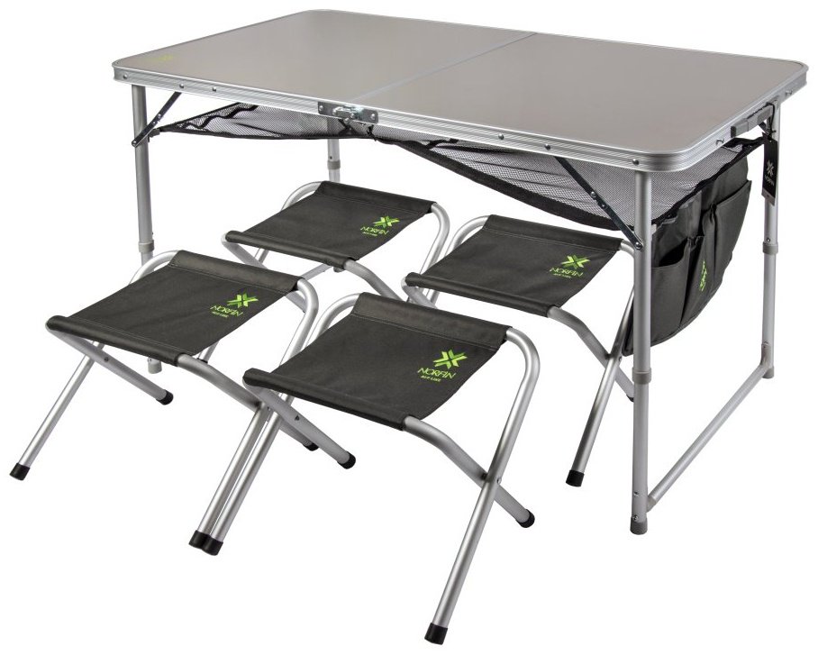 NORFIN комплект RUNN NF Alu 120x60 +4 стула набор серый купить,NaN
