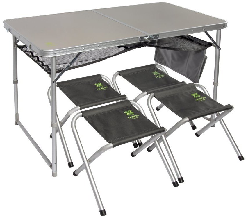 NORFIN комплект RUNN NF Alu 120x60 +4 стула набор серый купить,NaN