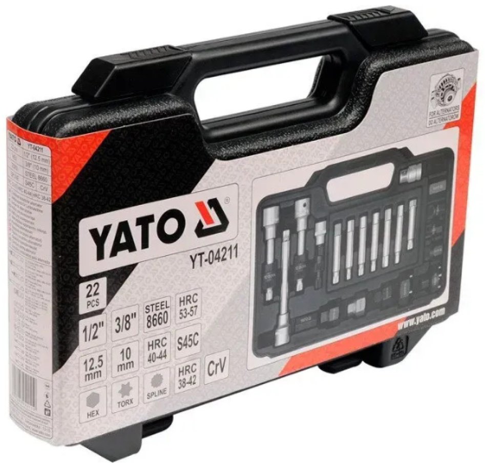 Набор инструментов автомобильный 22 в 1 YATO YT-04211 купить,NaN