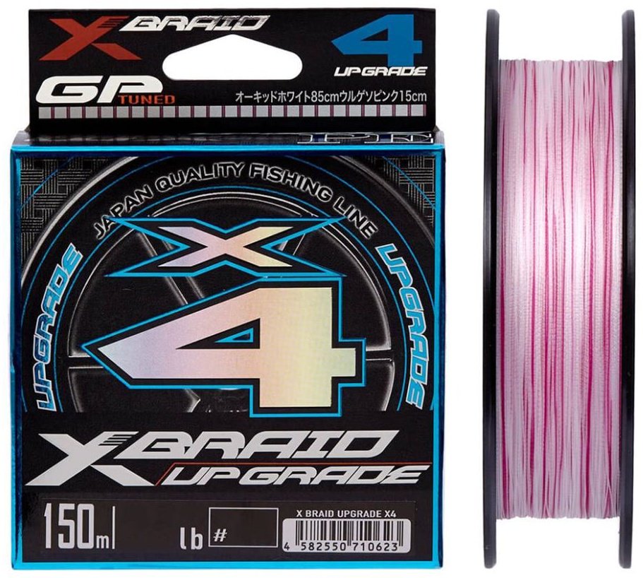 Леска YGK плетеный шнур X-Braid Upgraid X4 white-pink 5507.10.59 0.148 мм розовый, белый купить,NaN