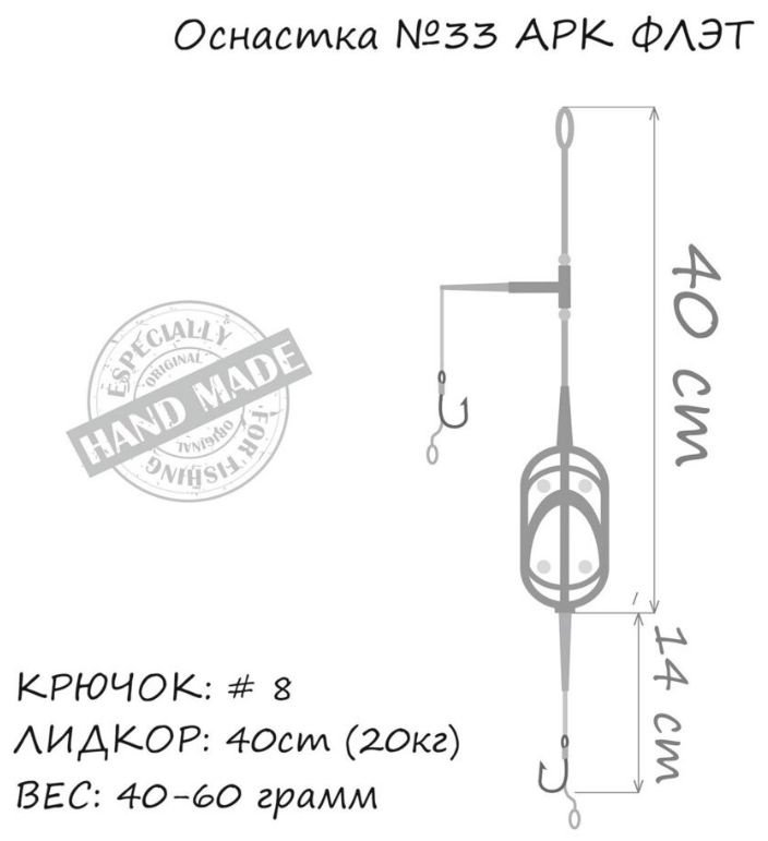 Оснастка Orange Carp карповая ORANGE 33 Arc Flat Metod Leadcore, для бойла, 40 гр. 54 см купить,NaN