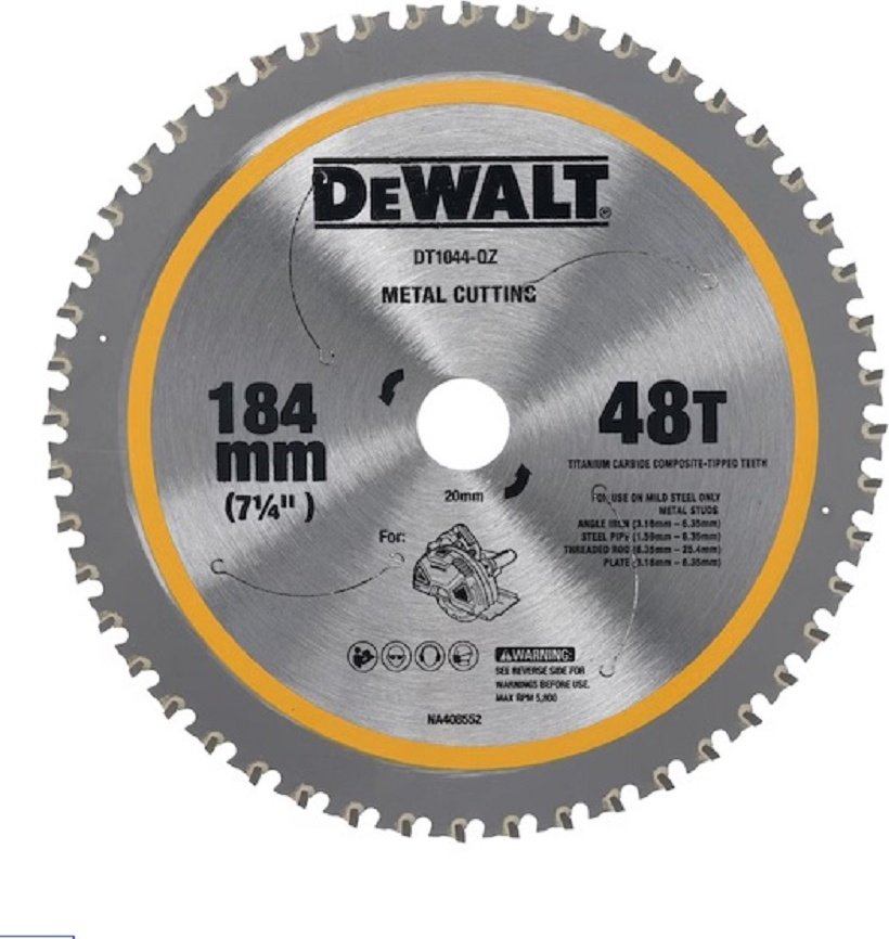 Пильный диск по металлу DeWALT DT1044-QZ, 184x20 мм, 48Т купить,NaN