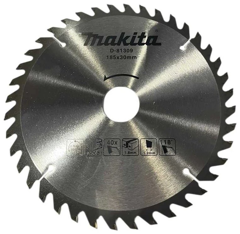 Пильный диск по дереву Makita D-81309, 185x30 мм, 40Т купить,NaN