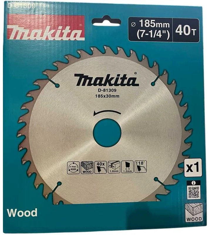 Пильный диск по дереву Makita D-81309, 185x30 мм, 40Т купить,NaN