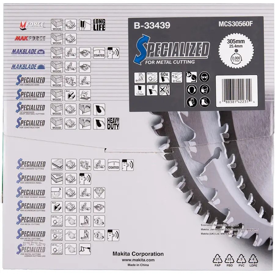 Пильный диск по стали Makita B-33439, 305x25.4 мм, 60Т купить,NaN