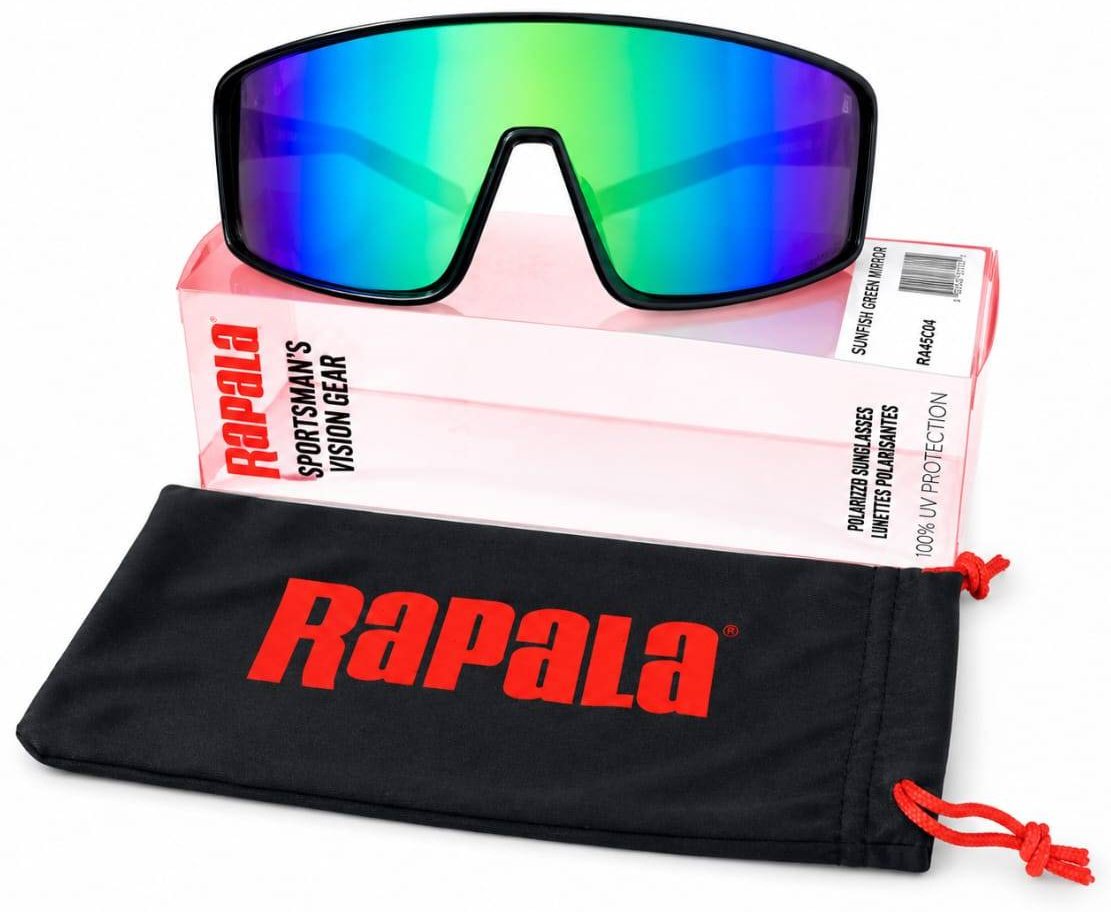 Спортивные очки Rapala SUNFISH BLACK GREEN MIRROR, RA45C04 зеленый купить,NaN