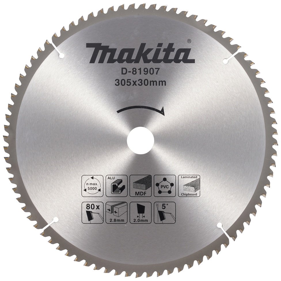 Пильный диск по ЛДСП и МДФ Makita D-81907, 305x30 мм, 80Т купить,NaN