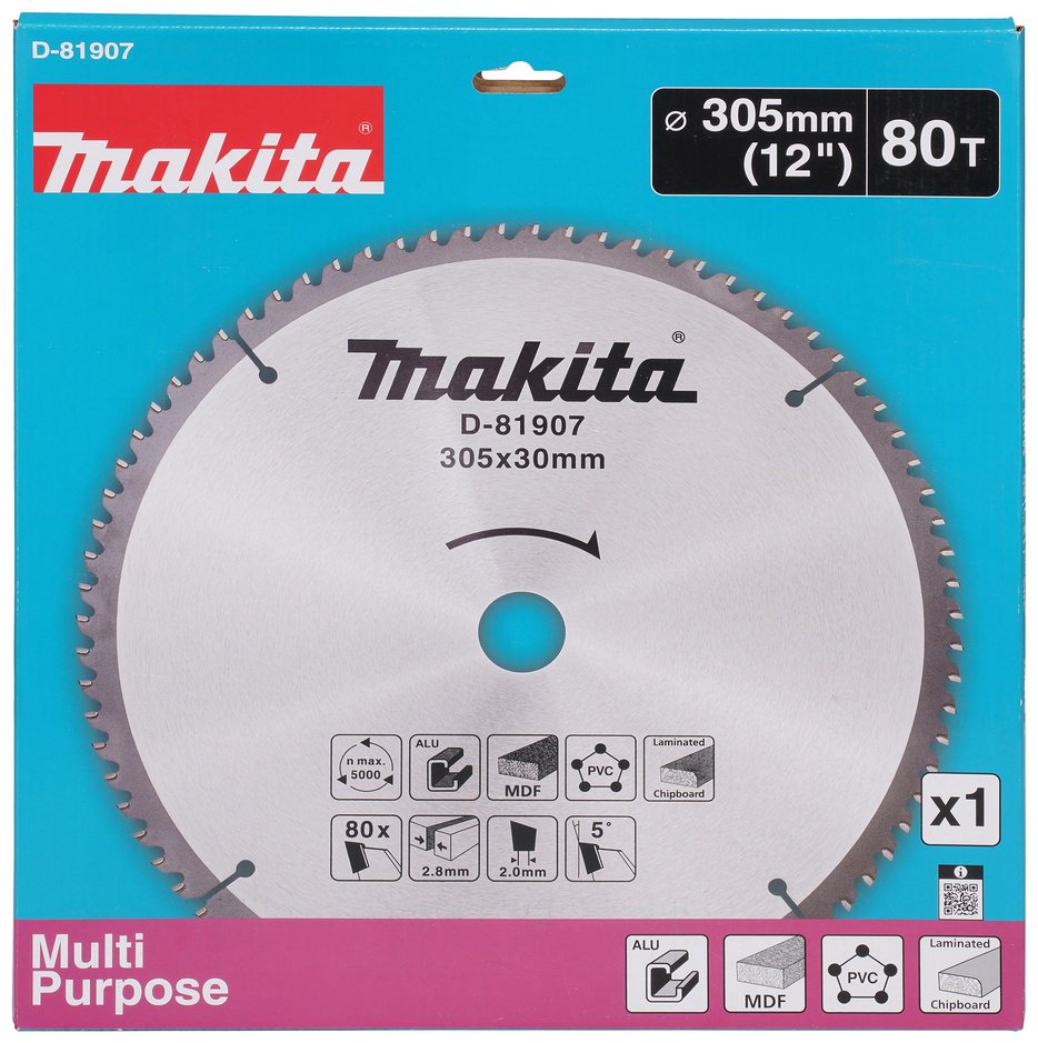 Пильный диск по ЛДСП и МДФ Makita D-81907, 305x30 мм, 80Т купить,NaN