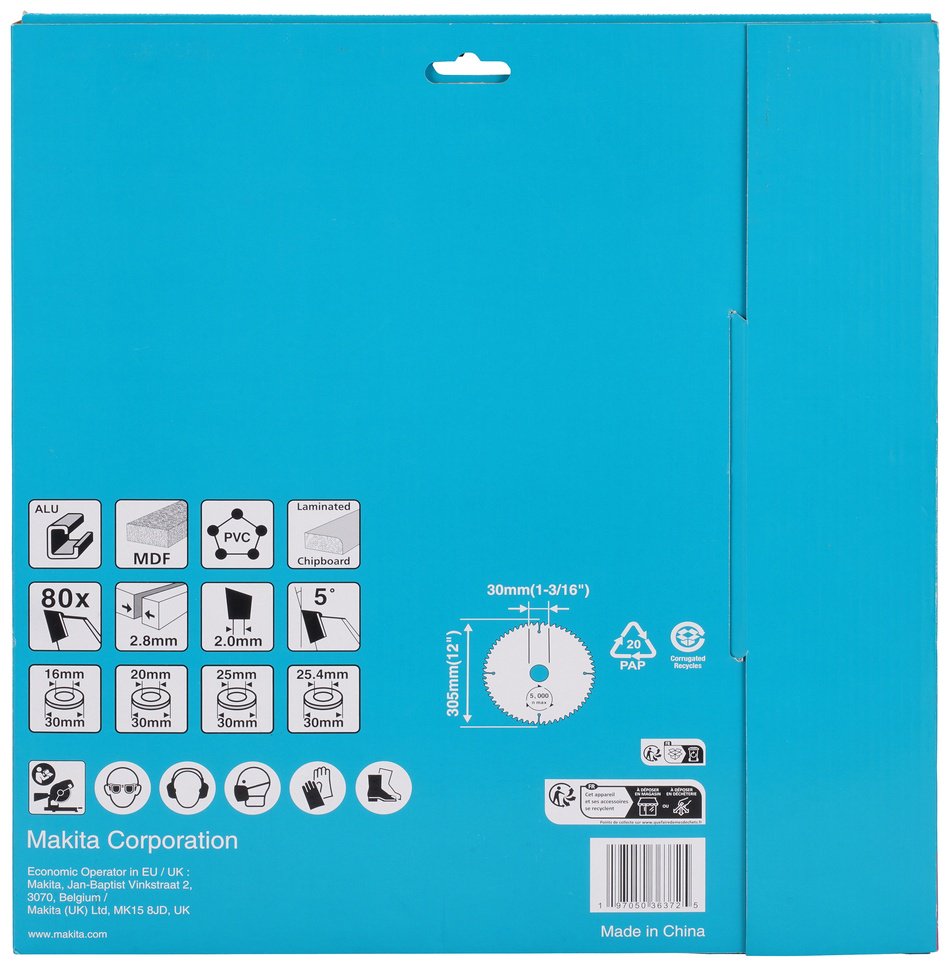 Пильный диск по ЛДСП и МДФ Makita D-81907, 305x30 мм, 80Т купить,NaN