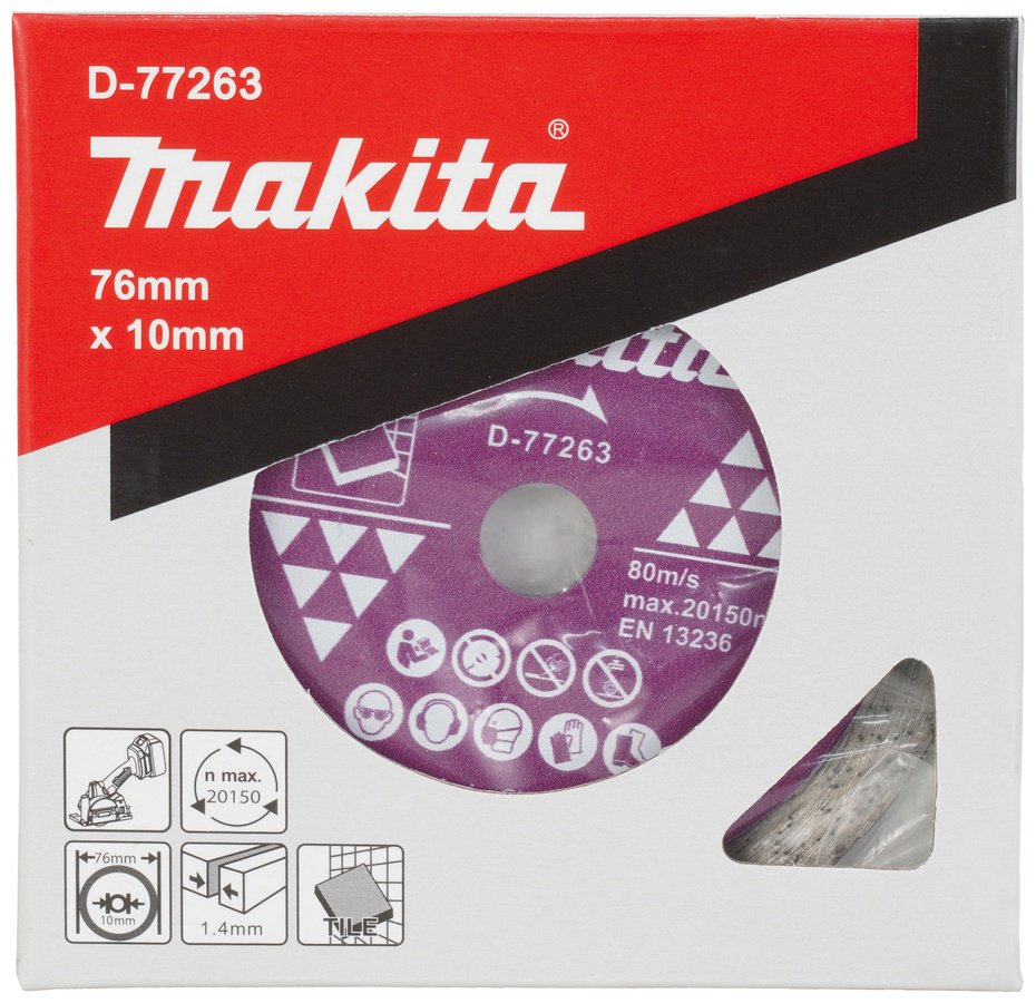 Диск отрезной алмазный 76x10х1.4 мм, Makita D-77263 купить,NaN