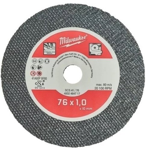 Диск отрезной абразивный 76x10х1 мм, Milwaukee Milwaukee 4932464717 купить,NaN