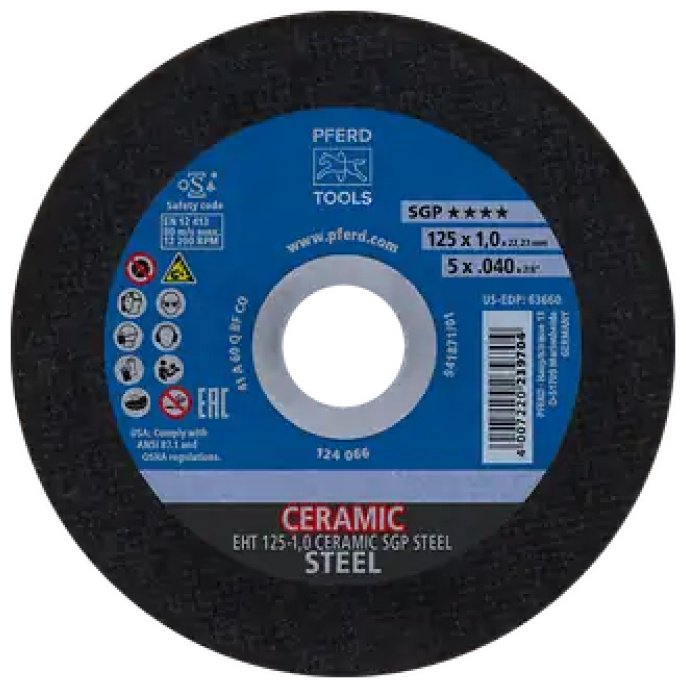 Диск отрезной по металлу 125x22.23х1 мм, Pferd 61312510 купить,NaN