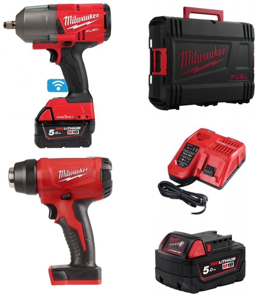 Наборы электроинструментов Milwaukee M18 ONEFHIWF12-502X ONE-KEY FUEL 1/2" (4933459727) + M18 BHG-0 (4933459771) 2 в 1 купить,NaN