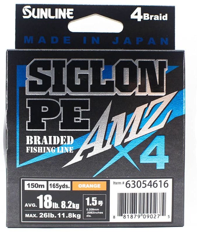 Леска Sunline плетеная Siglon PE X4 AMZ 150m (OR) 18LB, 1.5PE 0.209 мм оранжевый купить,NaN