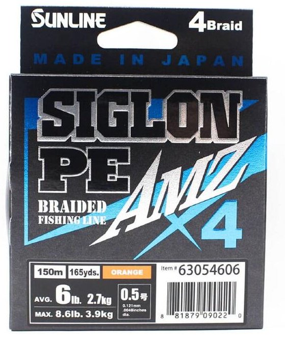 Sunline плетеный шнур Плетеный шнур Siglon PE X4 AMZ 150m (OR) 6LB, 0.5PE 0.121 мм оранжевый купить,NaN