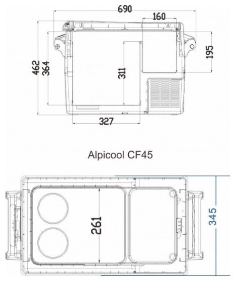 Автохолодильник Alpicool компрессорный CF45 45 л серый, черный купить,NaN