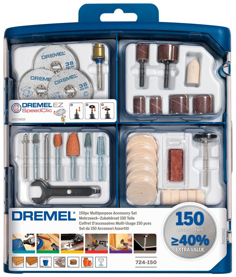 Dremel набор насадок для гравера, 2615S724JA 150 шт купить,NaN