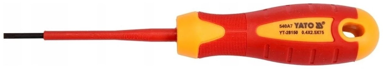 YATO отвертка YT-28150 SL2.5х75 мм купить,NaN