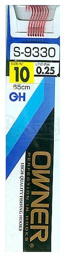 Рыболовный поводок Owner Поводок готовый S-9330 №10 65см d-0,25мм 0.25 красный купить,NaN