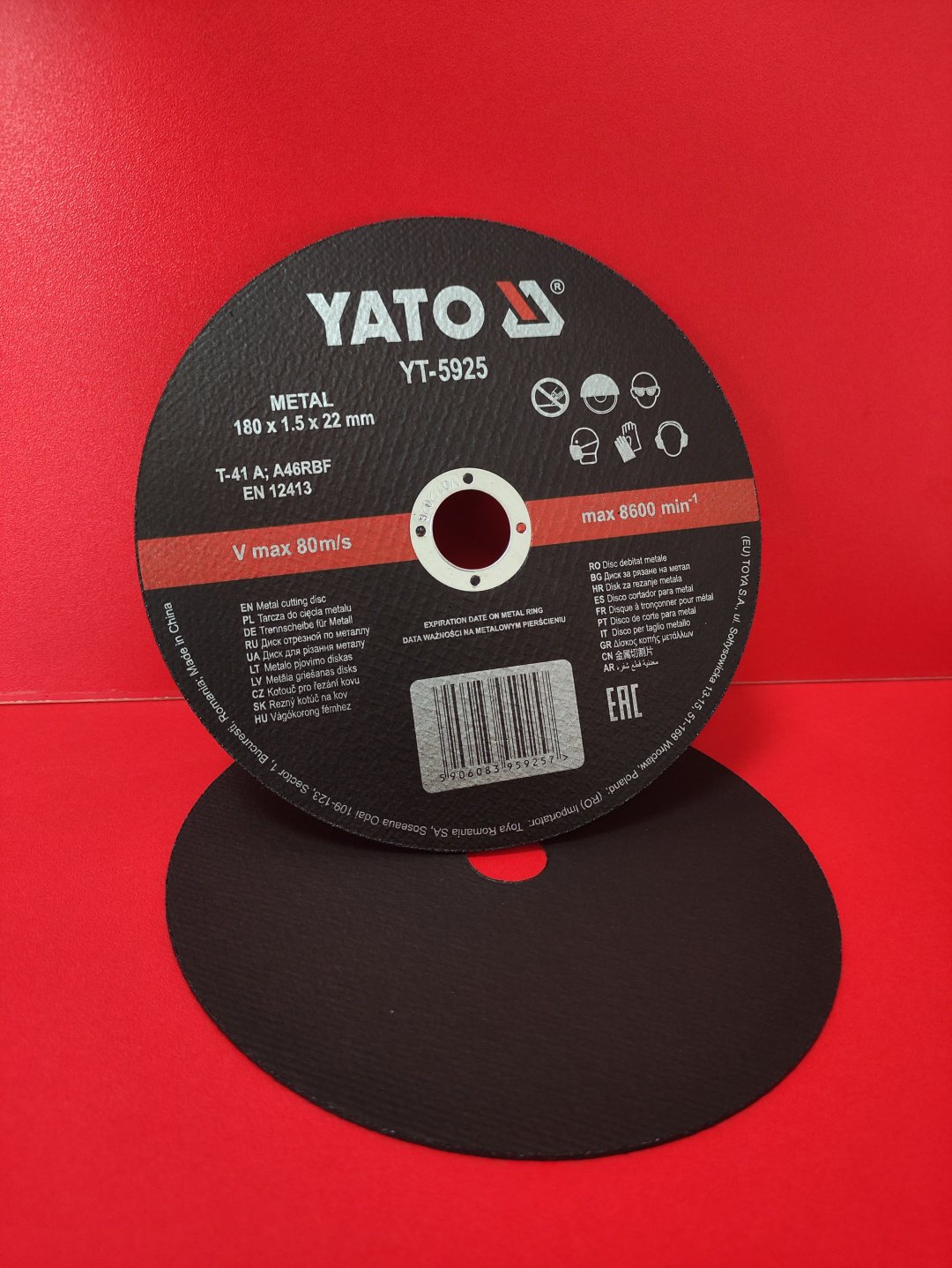 Диск отрезной по металлу 180x22х1.5 мм, YATO YT-5925 купить,NaN