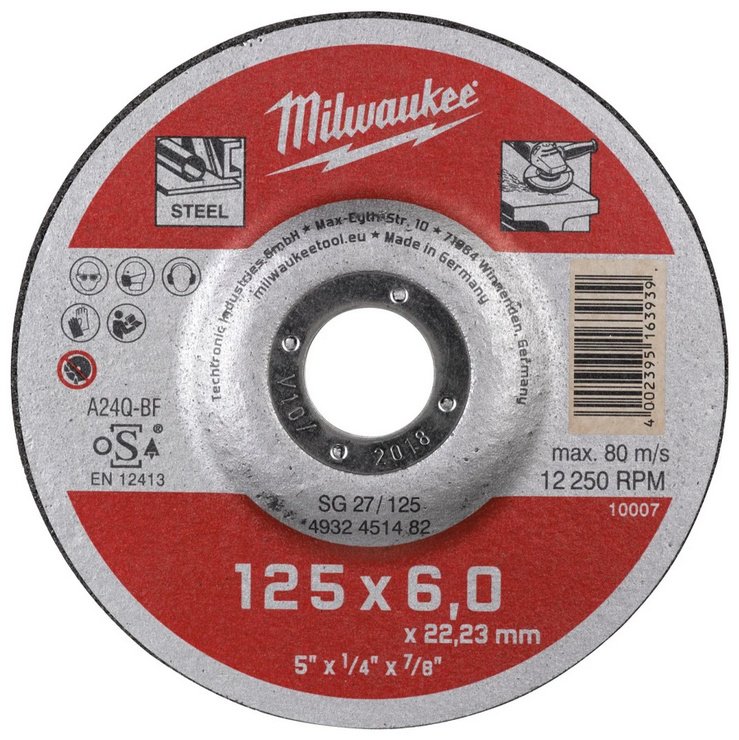 Milwaukee шлифовальный абразивный диск 4932451482 125x22.2 мм 1 шт купить,NaN