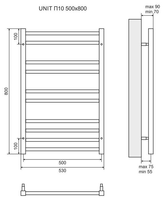 Полотенцесушитель Lemark Unit LM45810E П10 500x800