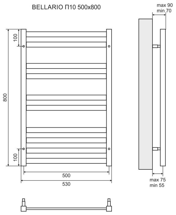 Полотенцесушитель Lemark Bellario П10 LM68810EBL 500x800 - ForteMarket Полотенцесушитель Lemark Bellario П10 LM68810EBL 500x800 купить,152600