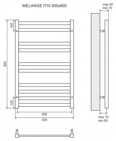 Полотенцесушитель Lemark Melange LM49810EW 500x800 П10 белый купить,NaN