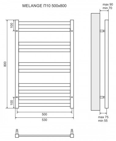 Полотенцесушитель Lemark Melange LM49810EW 500x800 П10 белый купить,NaN