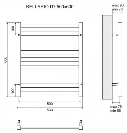 Полотенцесушитель Lemark Bellario LM68607E П7 500x600