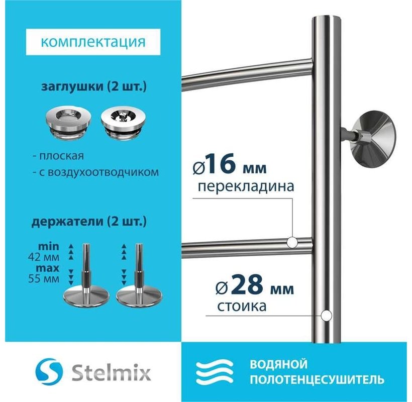 Полотенцесушитель TERMINUS водяной 4670078541161, лесенка 50x100 см купить,NaN