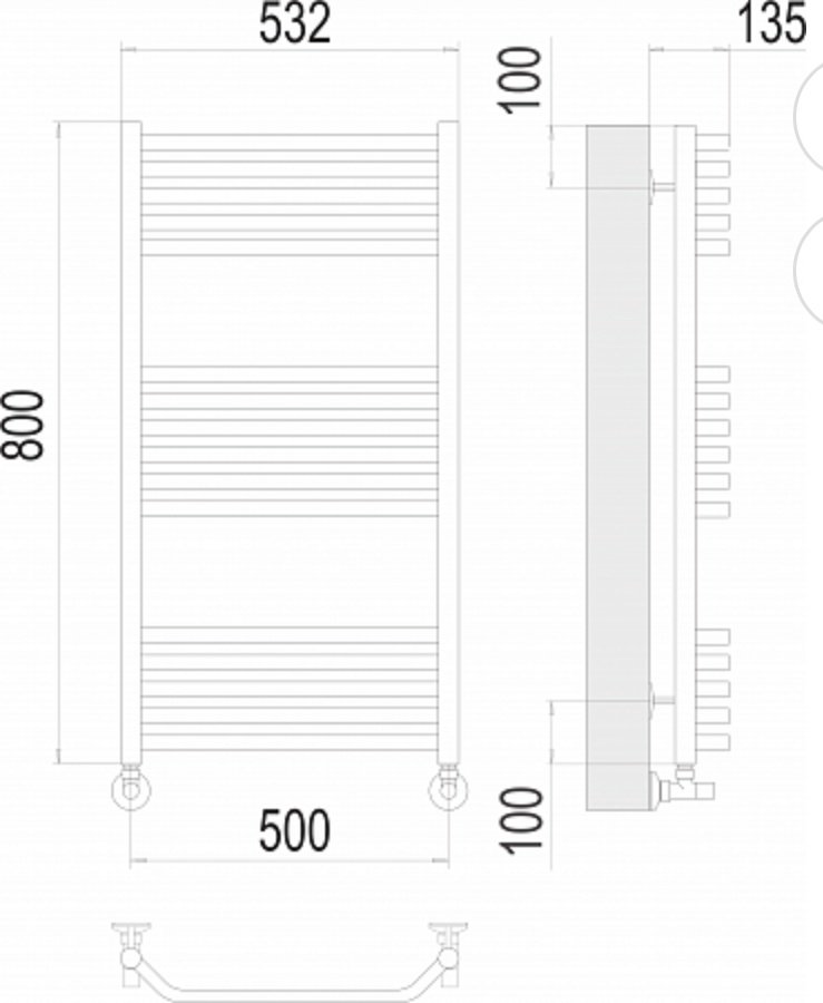 Полотенцесушитель TERMINUS водяной 4670078529534, лесенка 50x80 см купить,NaN
